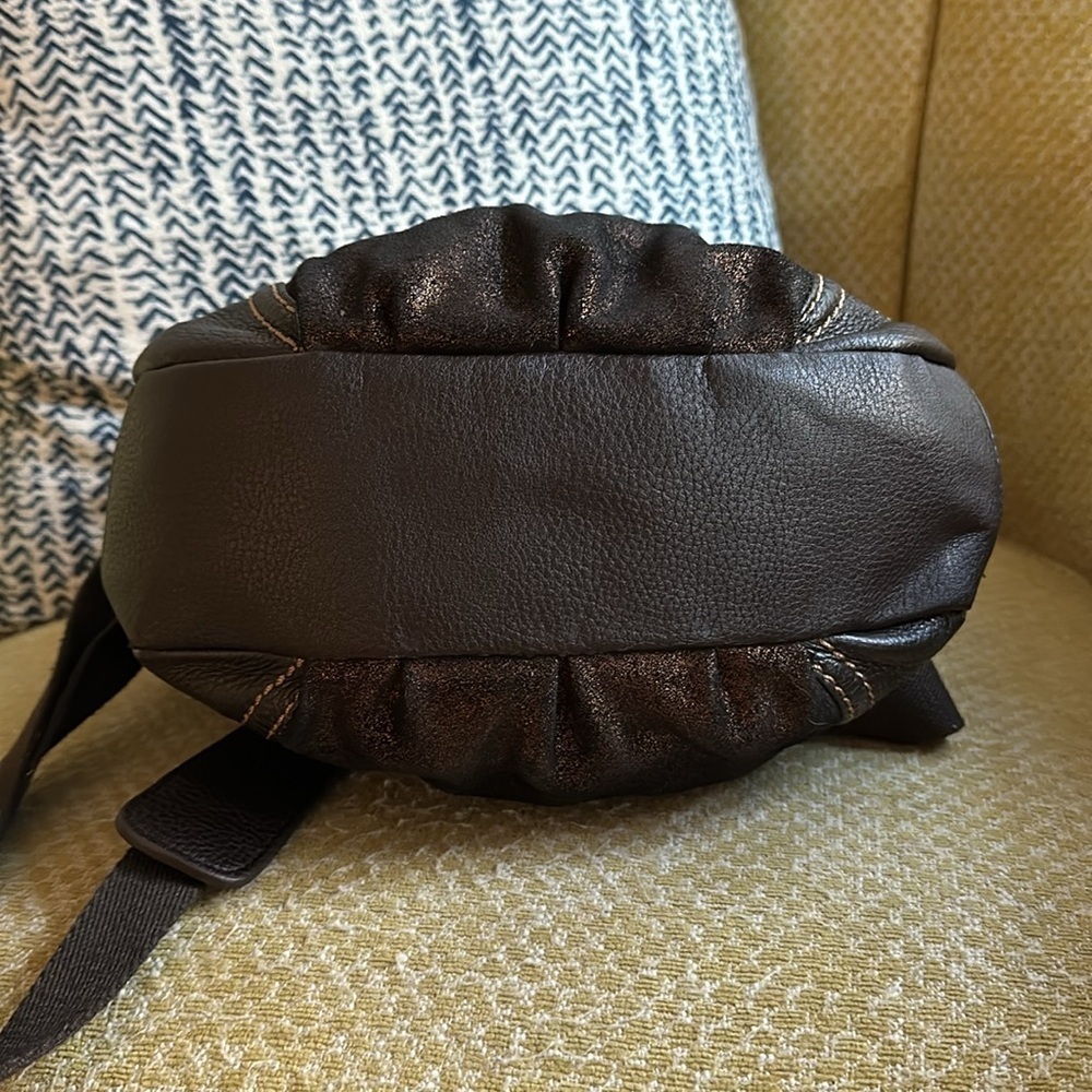 The Sak Indio Leather Patchwork Crossbody Bag - Black/Brown/Metallic Copper - Picture 10 of 15